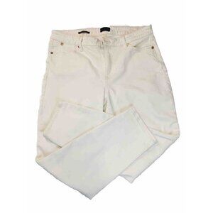 Talbots off white beige jeans slim ankle denim summer spring petite
